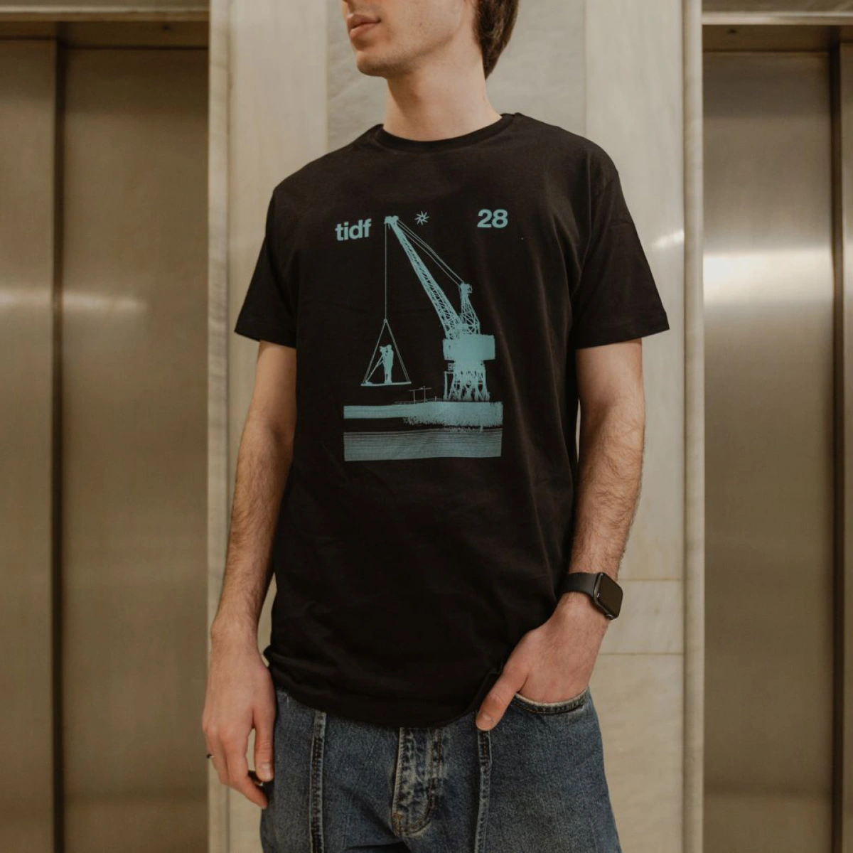 T-shirt 28ο Διεθνές Φεστιβάλ Ντοκιμαντέρ Θεσσαλονίκης Μαύρο