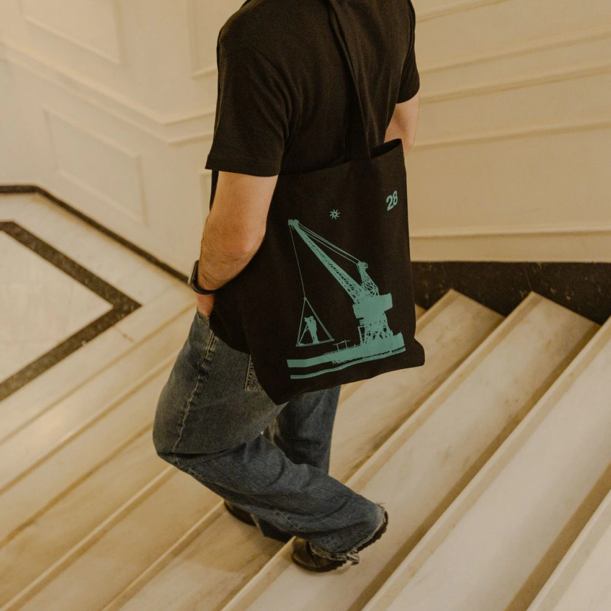 Συλλεκτική Τσάντα 28ο Διεθνές Φεστιβάλ Ντοκιμαντέρ Θεσσαλονίκης Μαύρο-Πετρόλ